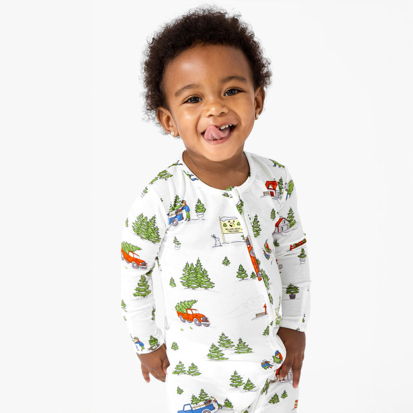 Christmas Tree Farm Bamboo Convertible Footie
