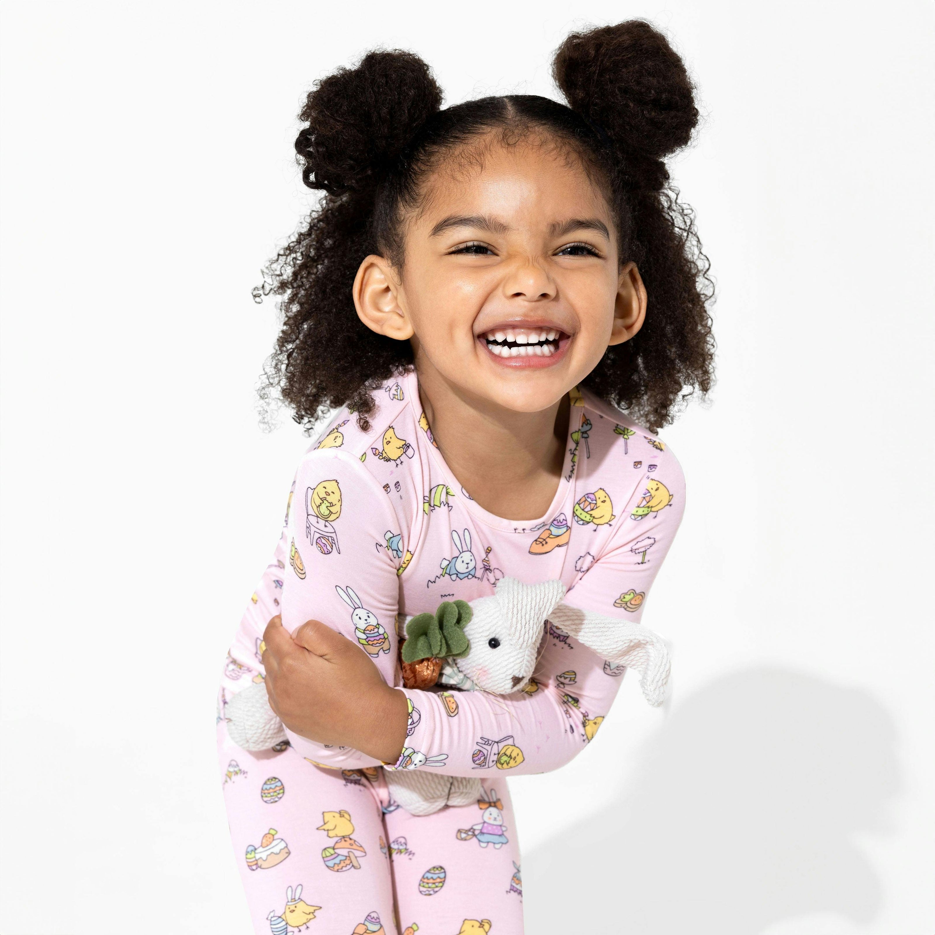 Easter Pink Bamboo Kids Pajamas