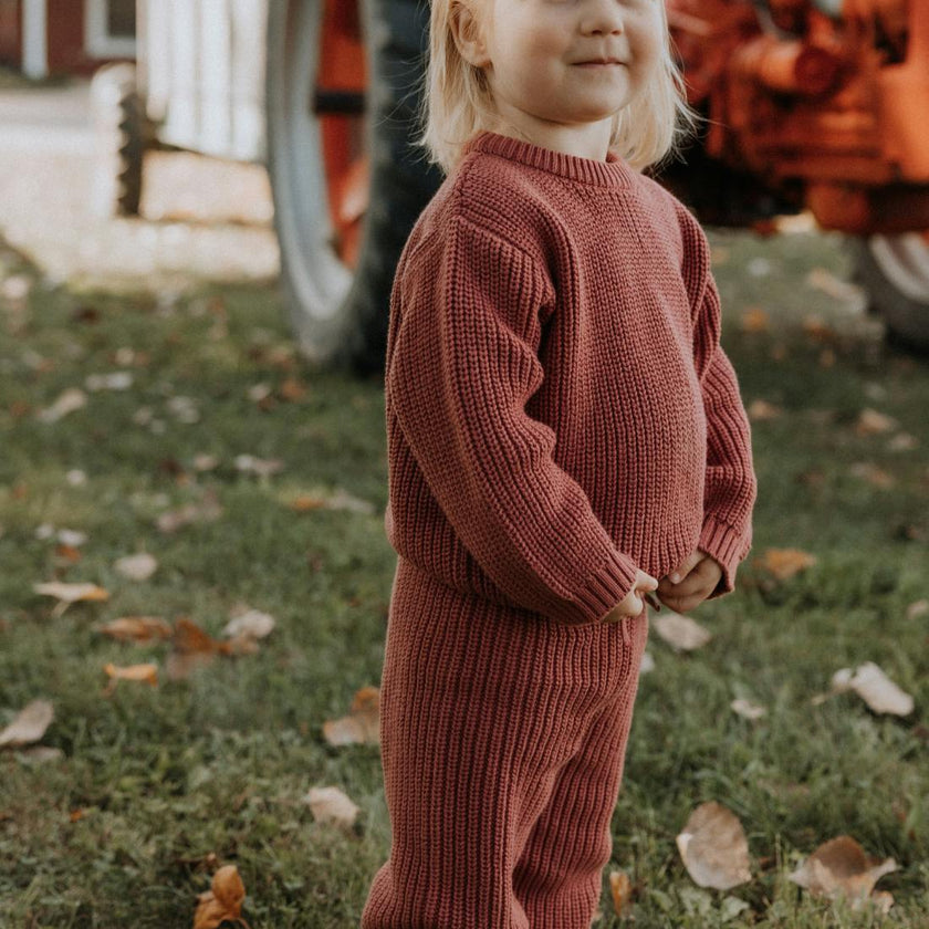 Nova Chunky Knit Set in Rosewood