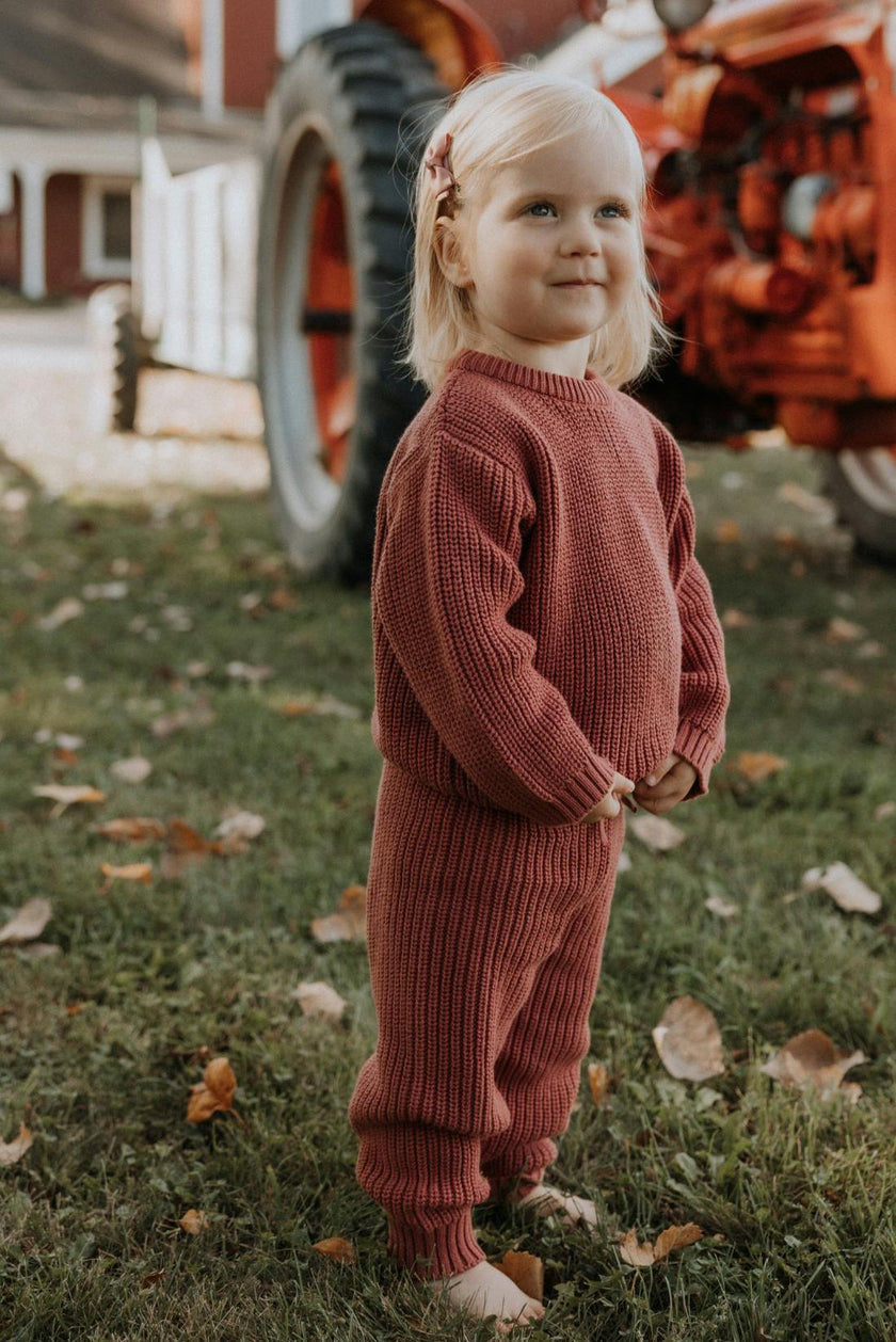 Nova Chunky Knit Set in Rosewood