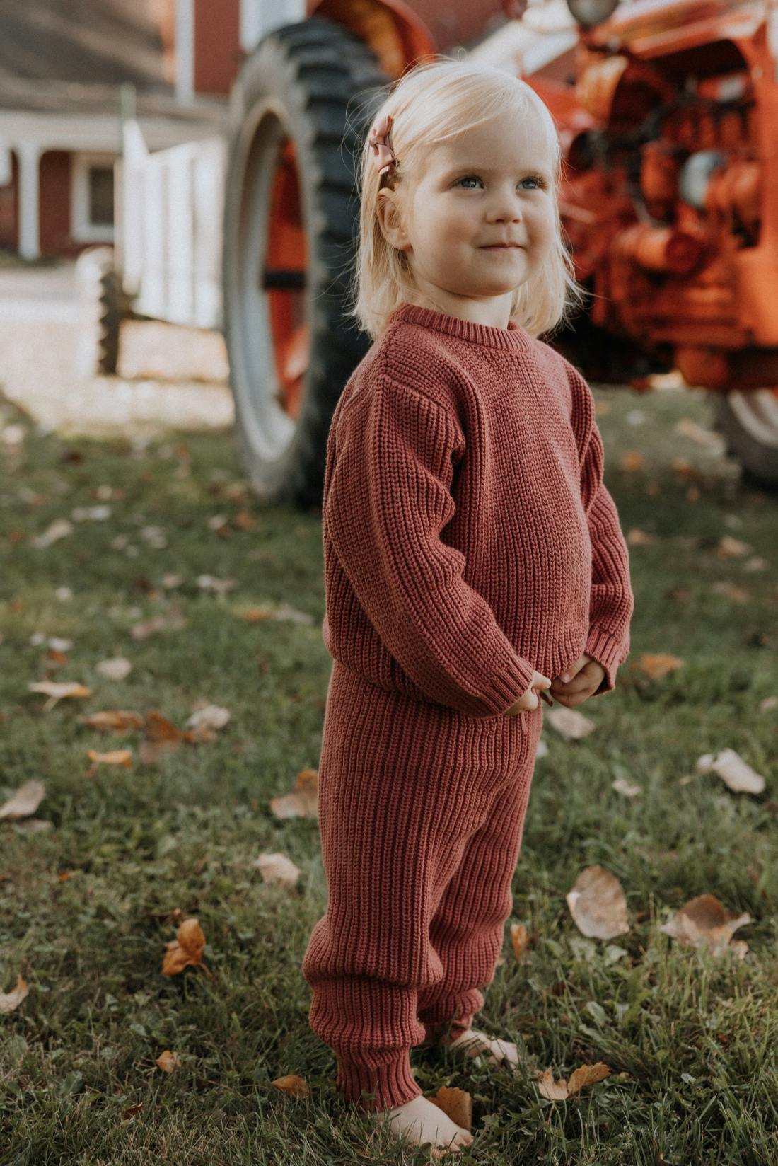 Nova Chunky Knit Set in Rosewood