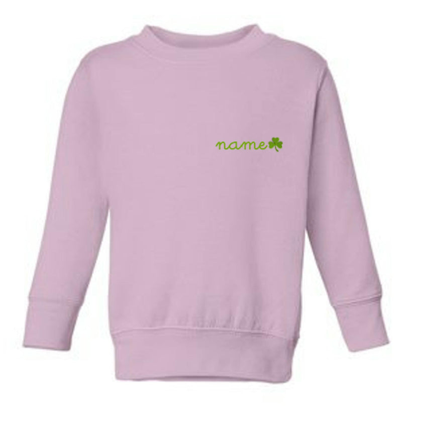 Baby + Kids Shamrock Embroidered Crewneck Fleece Personalized