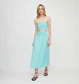 The June Nap Top - Teal Poppy Half Drop
