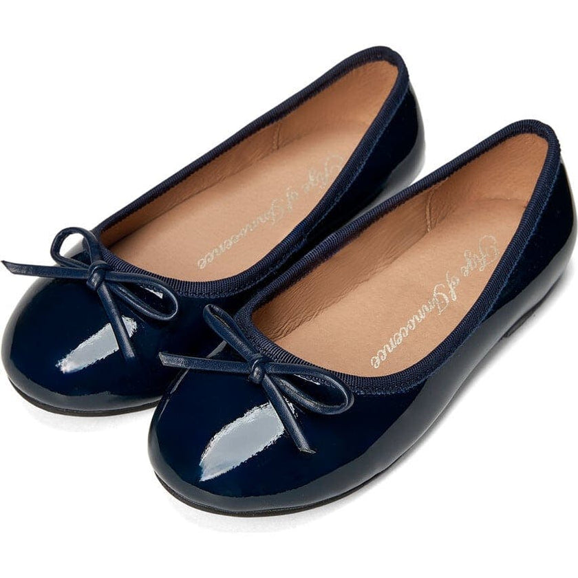 Fannie Glossy Leather Sweet Bow Ballet Flats