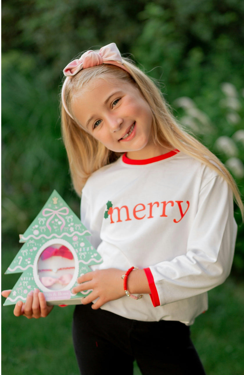 Christmas Tree Bows & Bracelet Gift Set