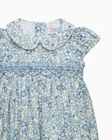 Baby Arabella Floral Smocked Dress in Blue