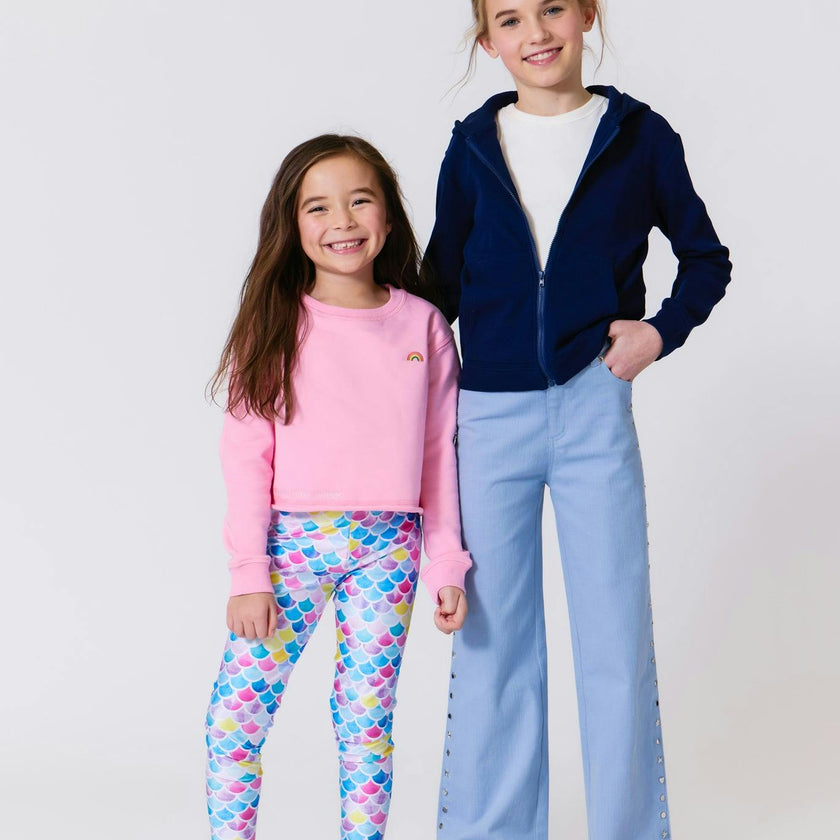 Girls Hi-Shine Leggings in Watercolor Mermaid