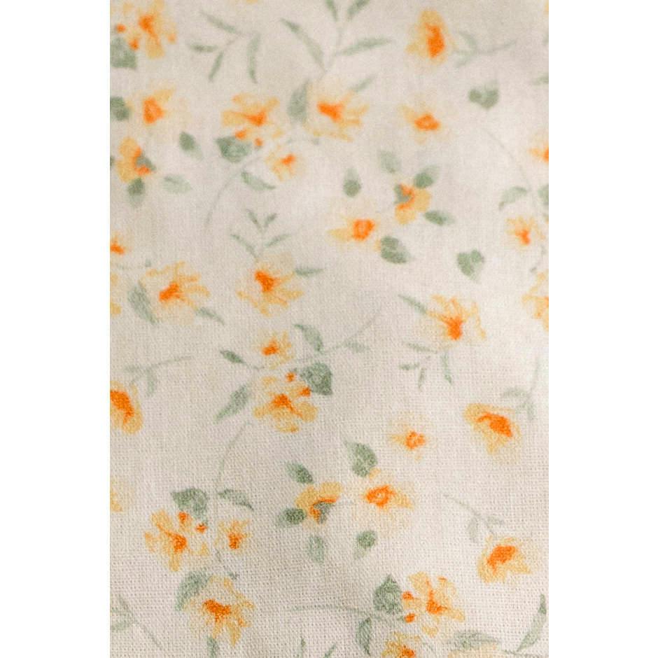 Timeless Floral Ruffle Zipper Pouch | Lemon Blossoms