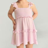Caroline Dot Smocked Babydoll Dress