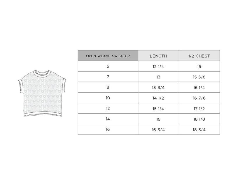 Girls Open Weave Sweater in Cream
