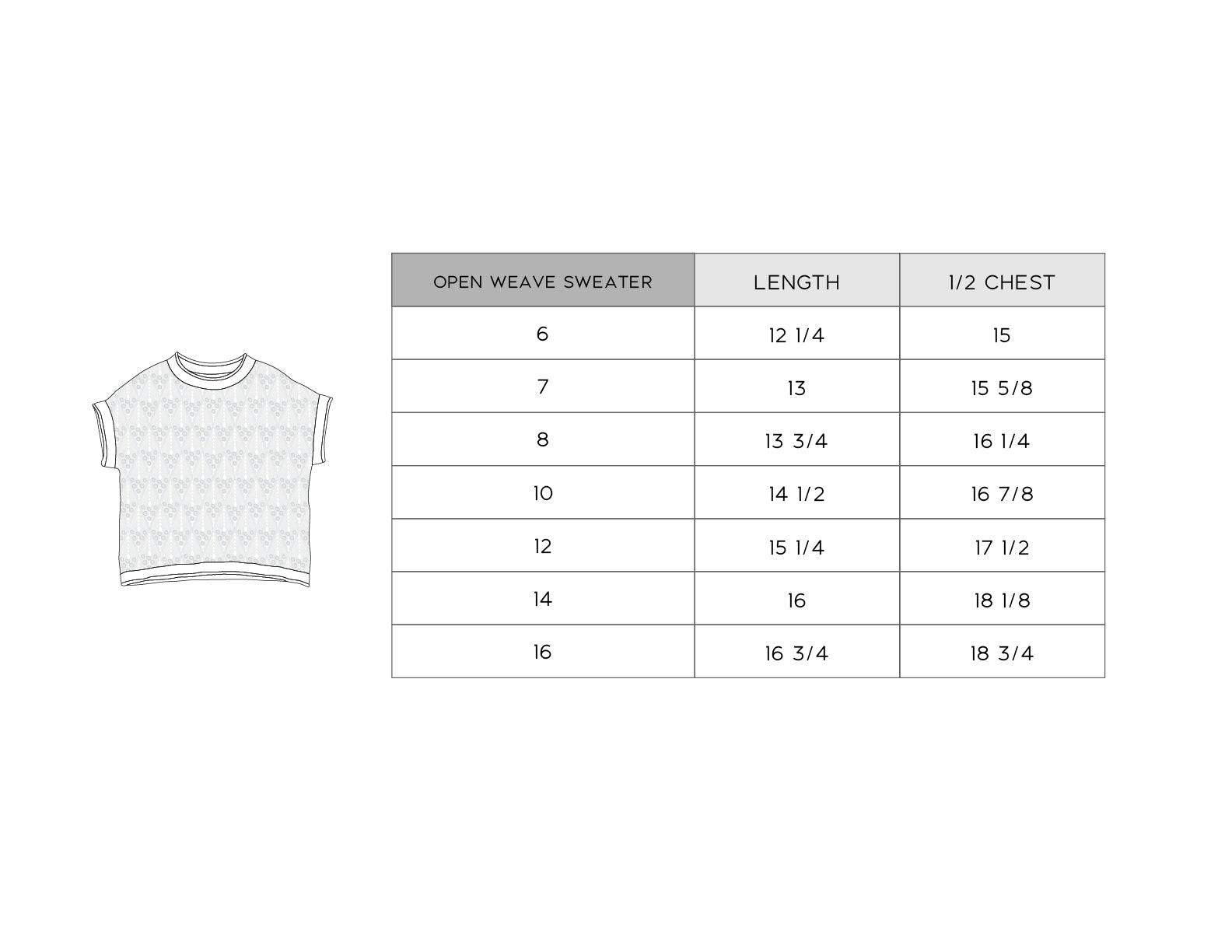 Girls Open Weave Sweater in Cream