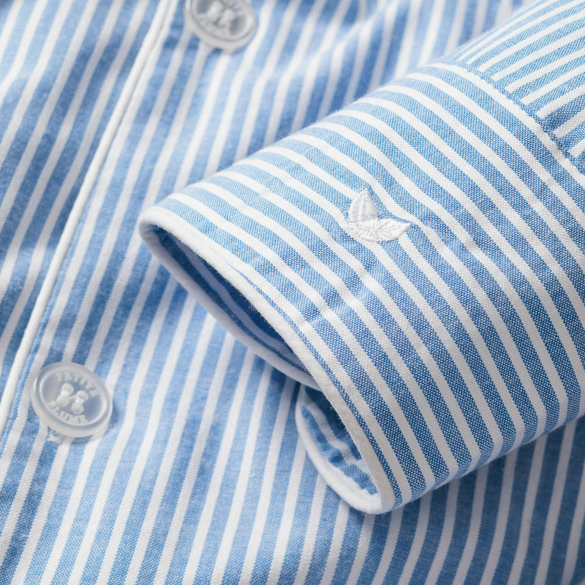 Men's Twill Pajama Set in French Blue Heritage Stripe