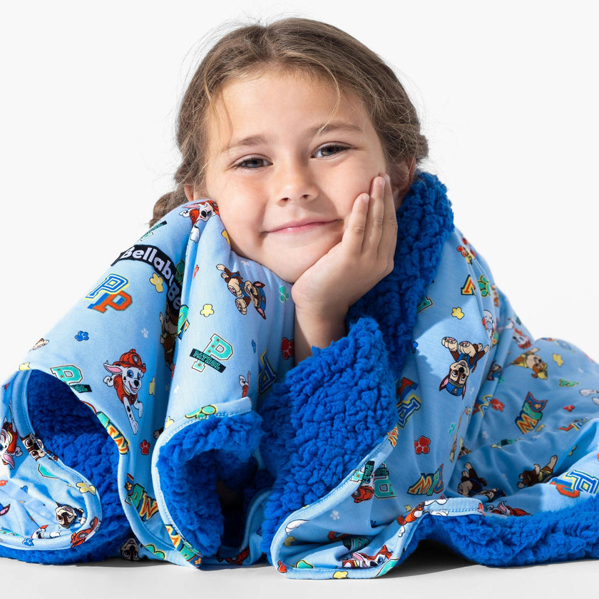 PAW Patrol: Varsity Blue Bamboo Sherpa Blanket