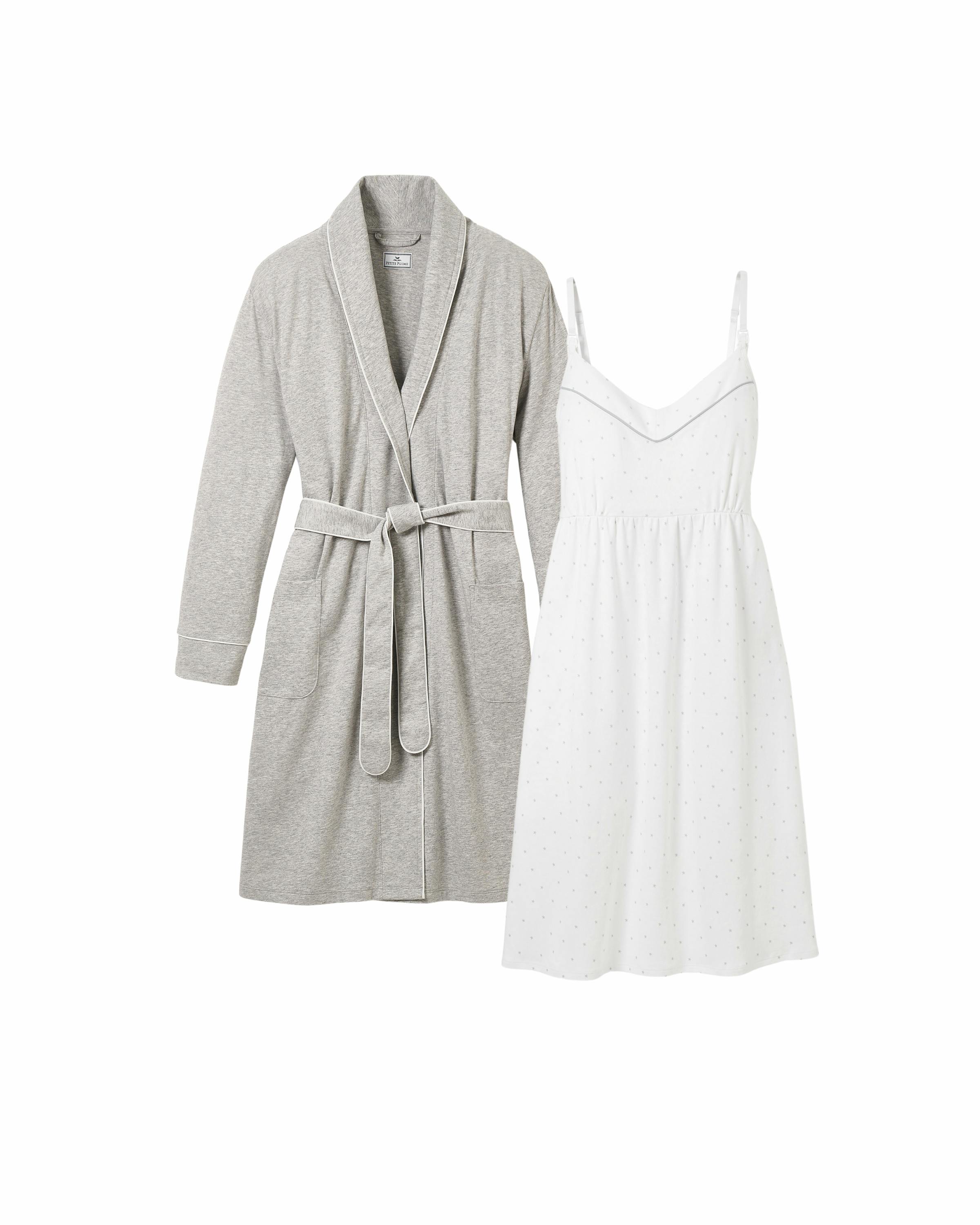 The Essential Maternity Set - Light Heather Grey & Grey Stars