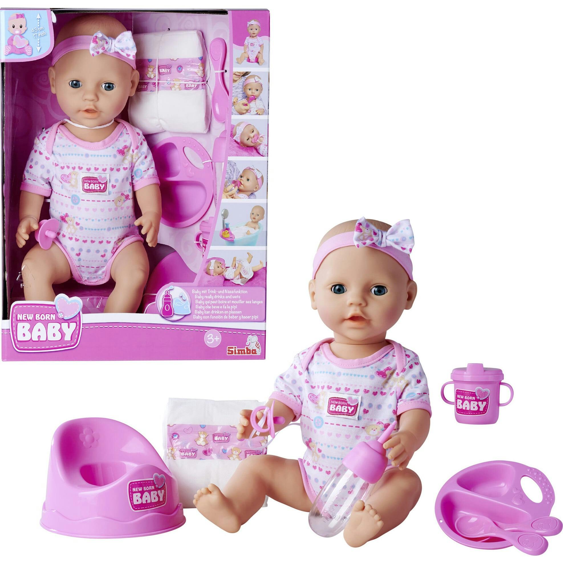 Newborn Baby: Drink & Wet - 8pc Pink - 17