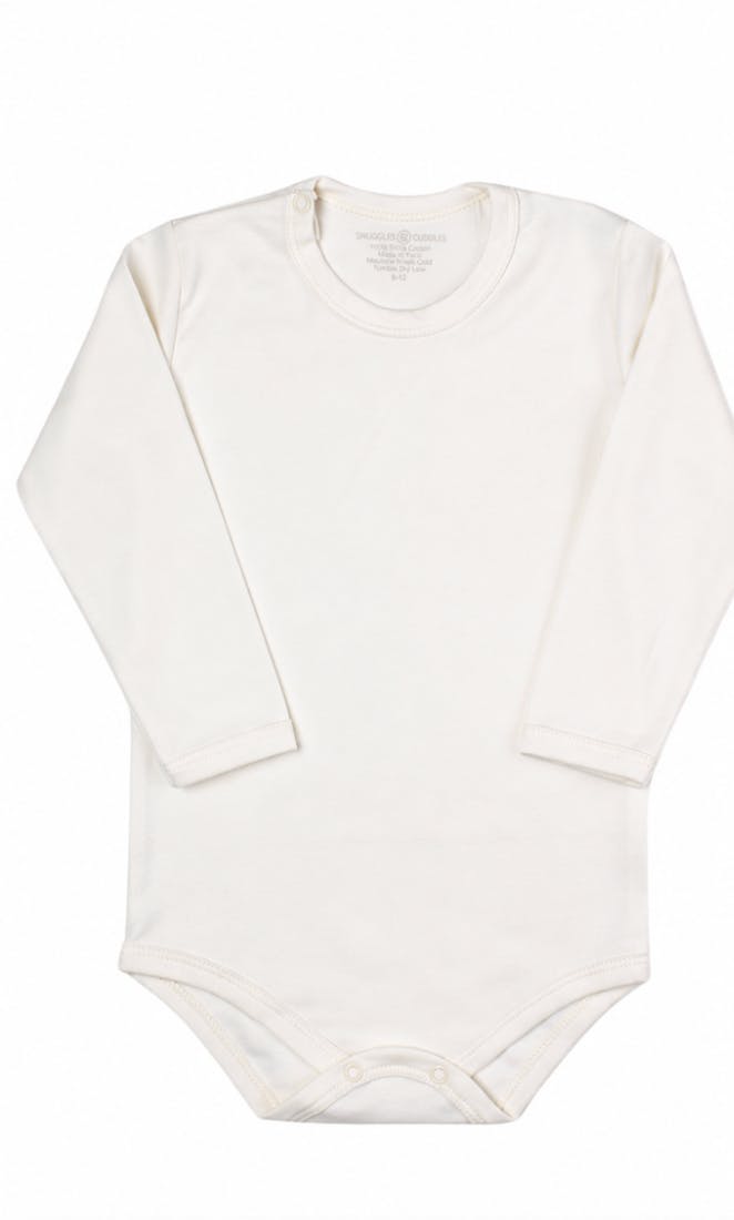 Ivory Long Sleeve Bodysuit 100% Pima Cotton