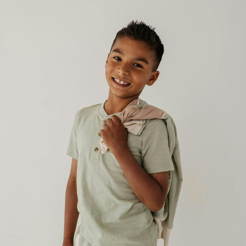 Short Sleeve Henley Shirt Desert Sage
