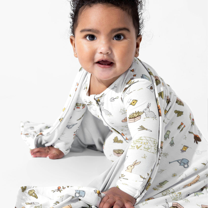 Bunny Garden Bamboo Convertible Footie