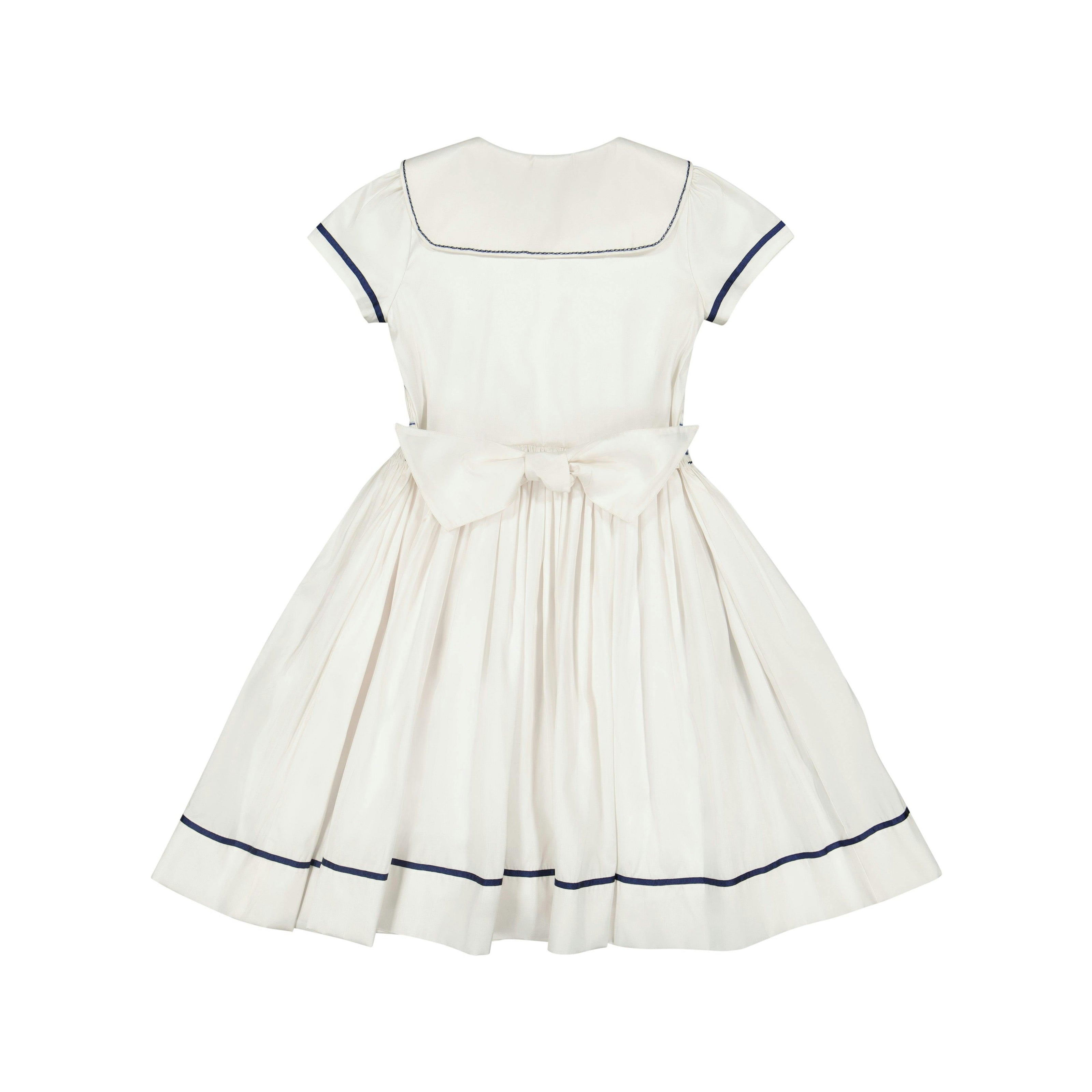 Riviera White Short Sleeve Smocked Dress