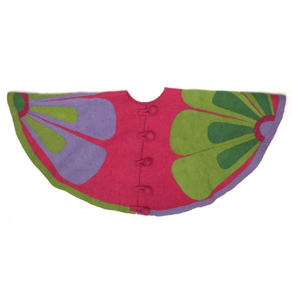 Handmade Retro Flowers Pink Christmas Tree Skirt Felt 60