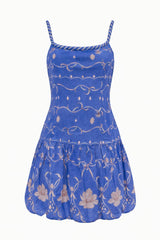 Maddie Sea Petal Blue Floral Mini Dress