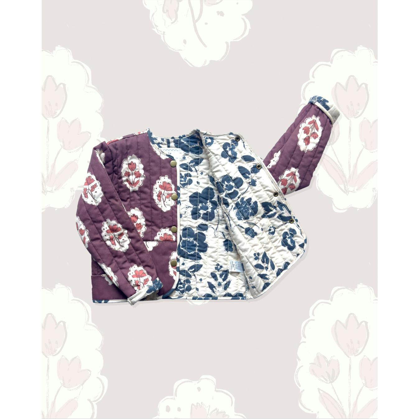 Quilted Jacket in Intaglio Maroon