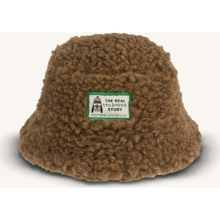 children's merino bucket hat - teddy brown