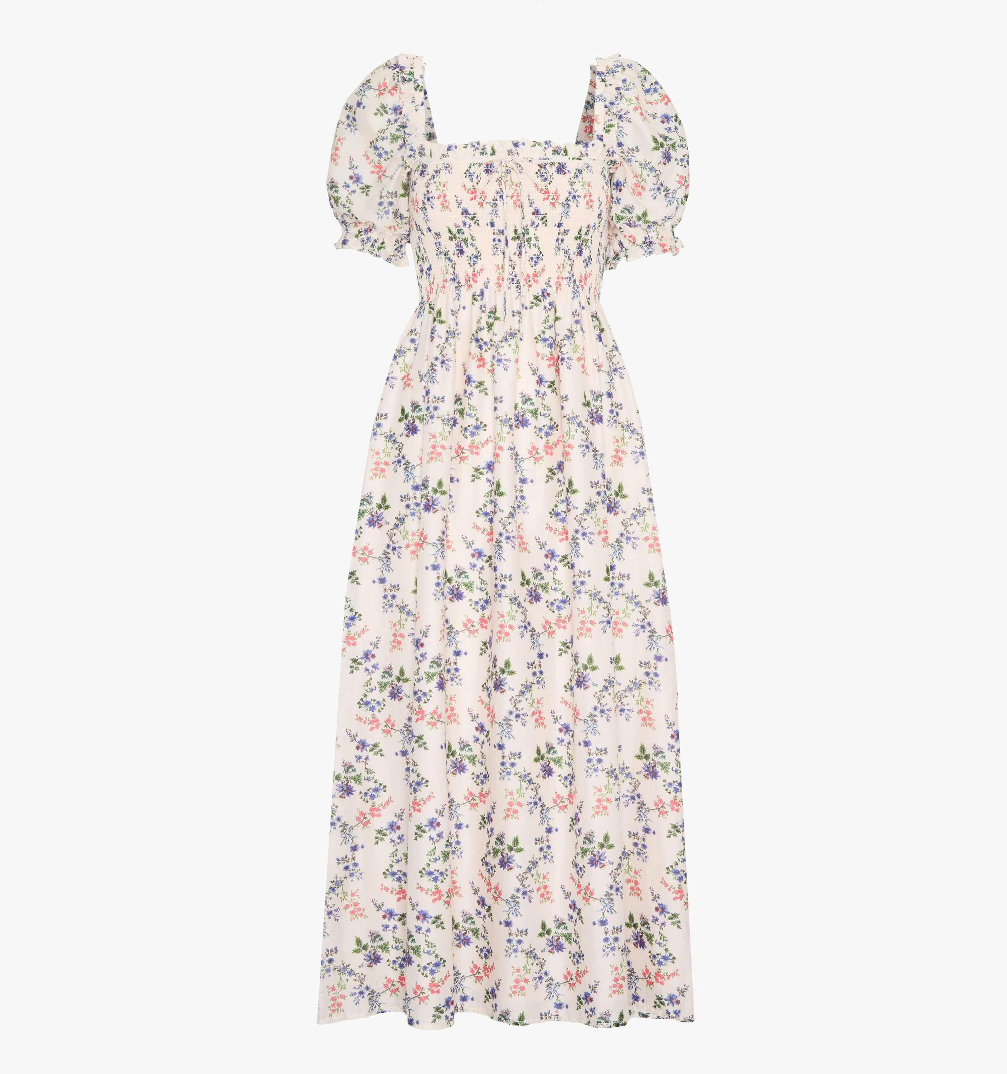 The Scarlett Nap Dress - Pink Scallop Bow Chintz
