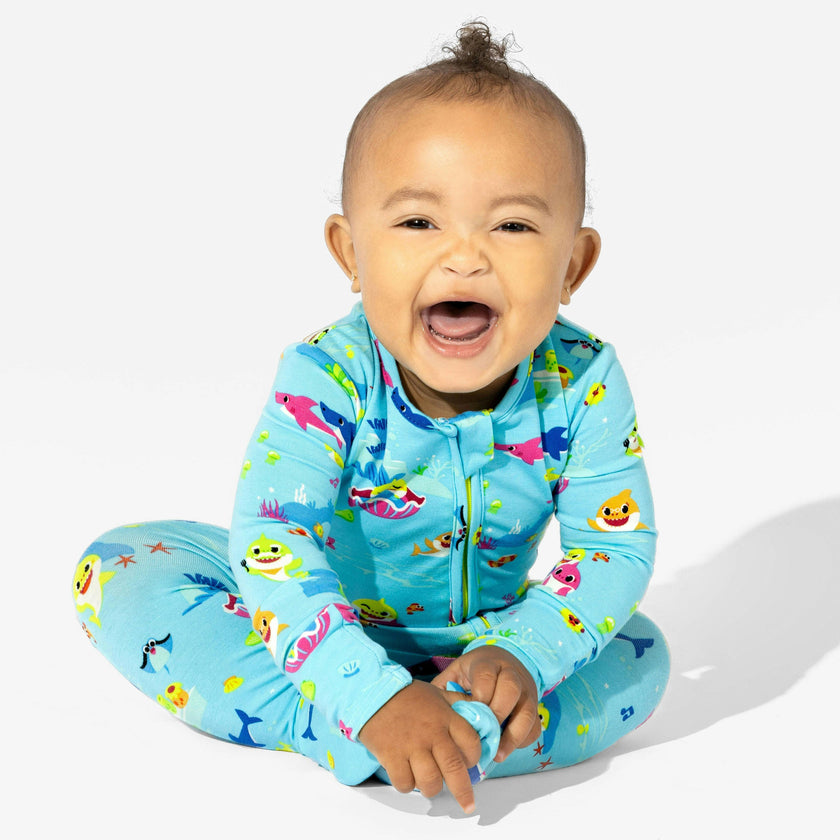 Baby Shark Bamboo Convertible Footie