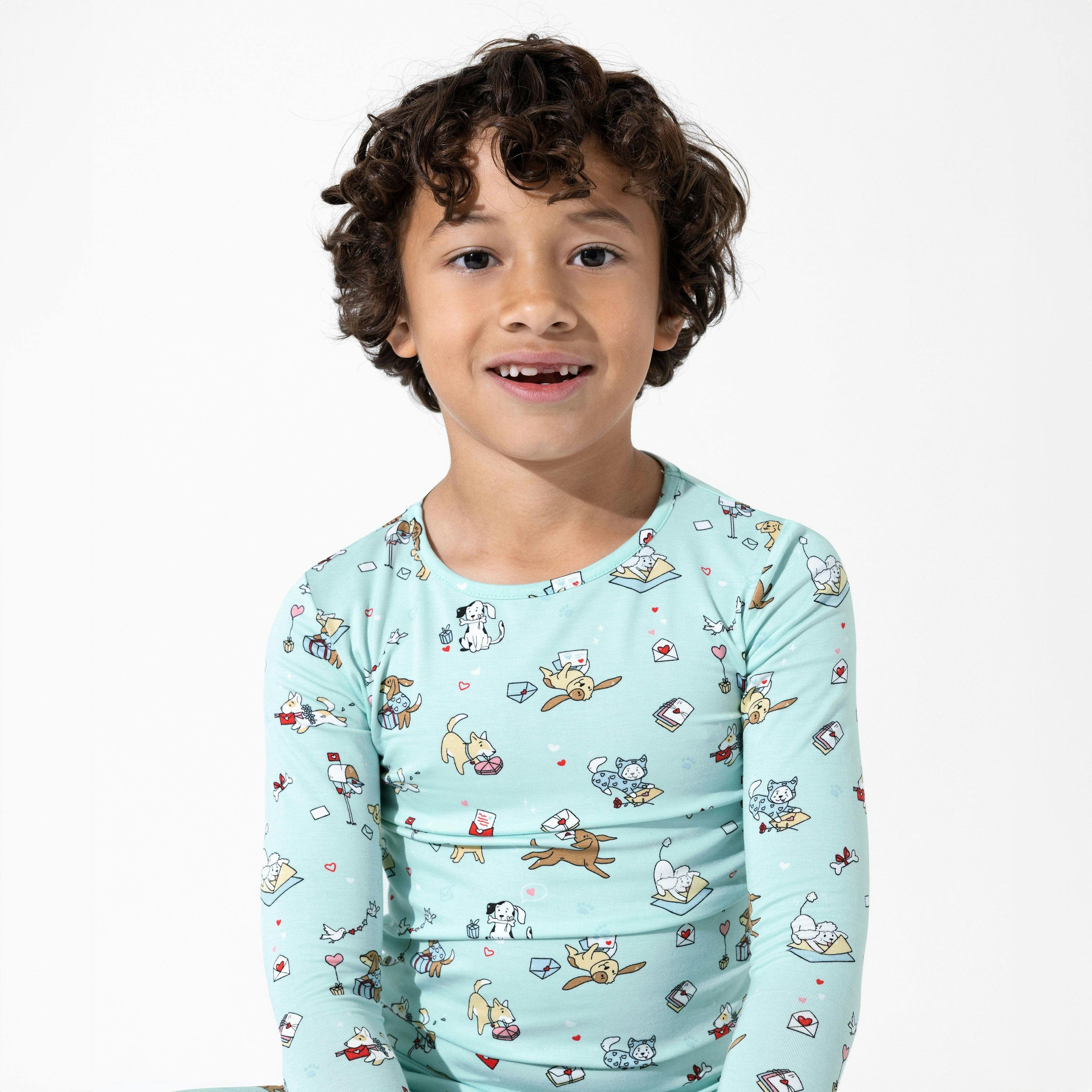 Valentines Pups Bamboo Kids Pajamas