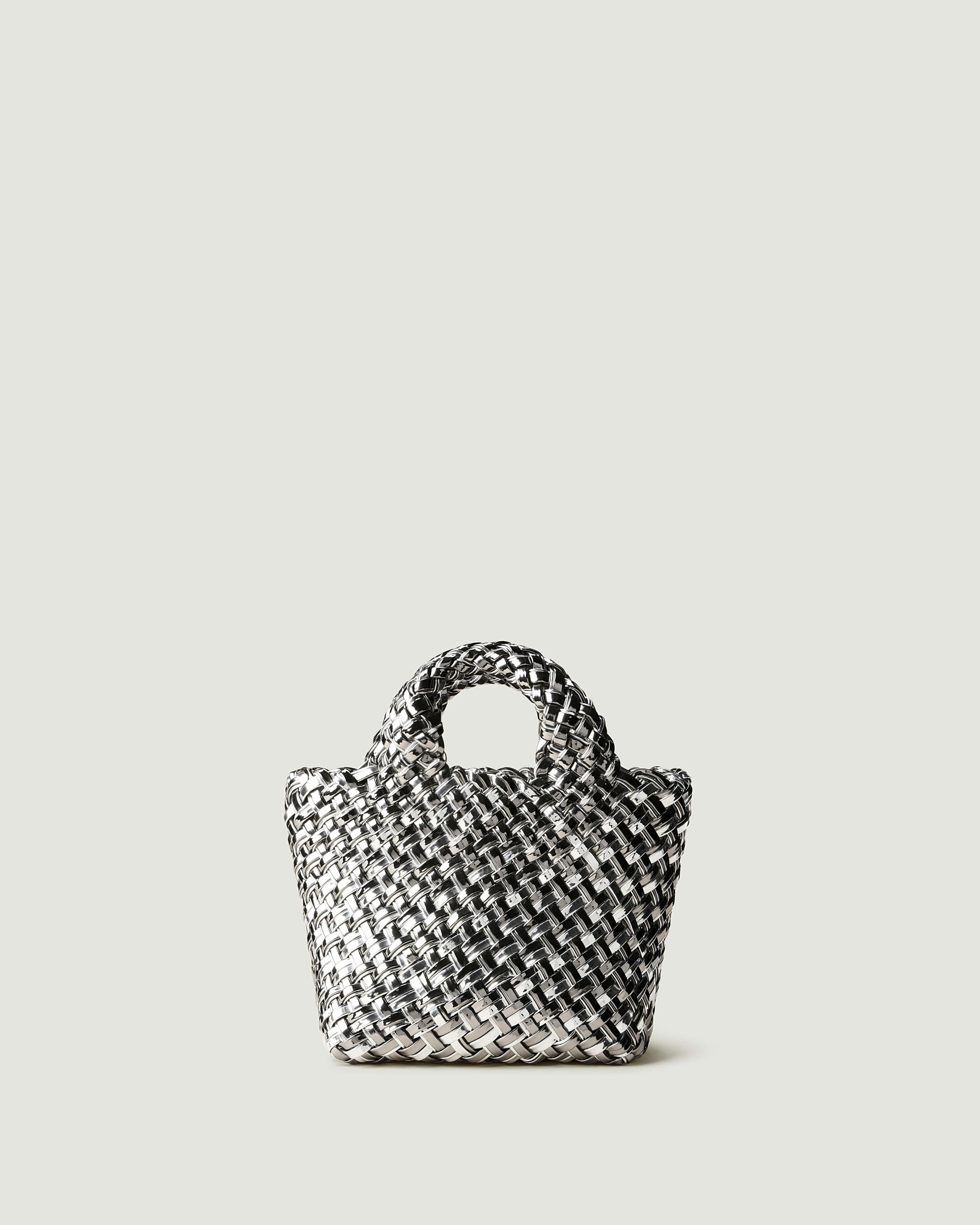 St. Barths Petit Tote Double Weave Metallic | Pewter