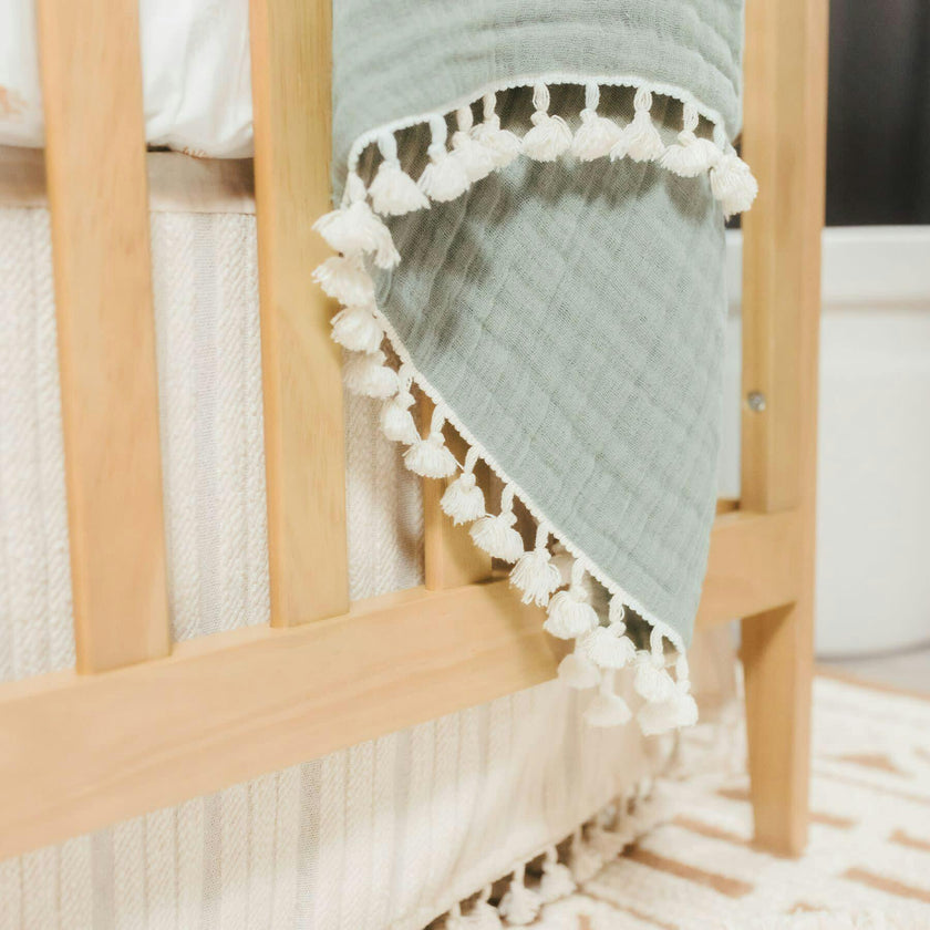 6-Layer Muslin Cotton Baby Blanket (Green Fern)