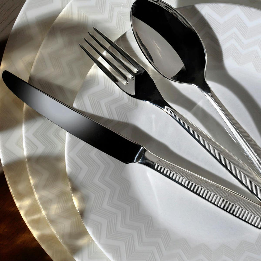 Table Knives ZIG ZAG Set of 6  Steel L 9.25"