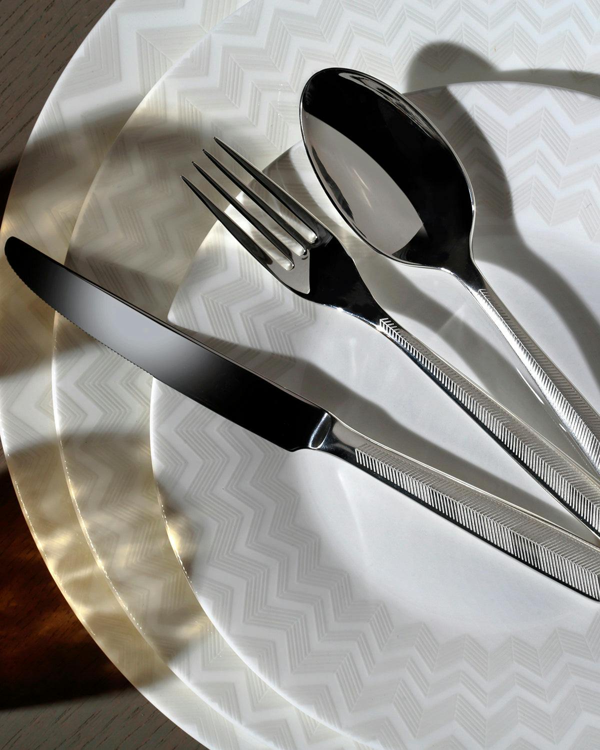 Table Knives ZIG ZAG Set of 6  Steel L 9.25