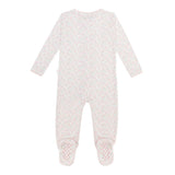 baby antique floral pima footie