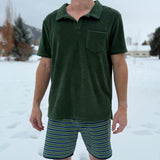 mens evergreen french terry polo