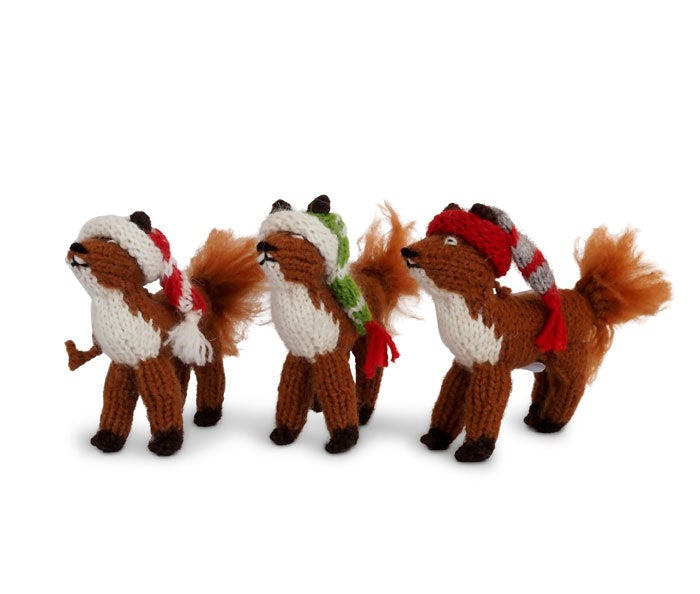 Fox Ornaments, Set of 3