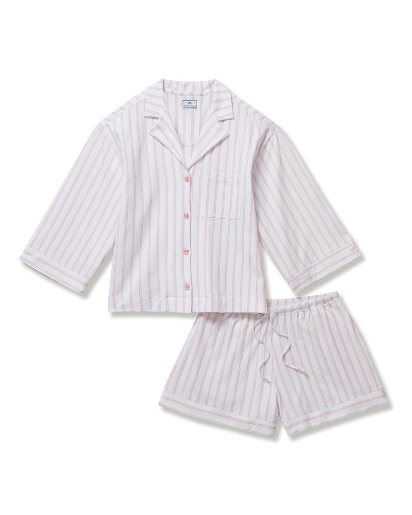 The Olivia Pima Short Set in Pink Stripe