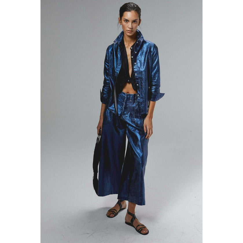 San Marino Metallic Linen Shirt - Gold