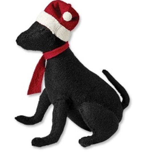 Lab Santa Hat Christmas Tree Topper Hand Felted Wool Arcadia Home