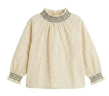 Mini Print Smocked Blouse