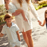 boys light blue french terry polo