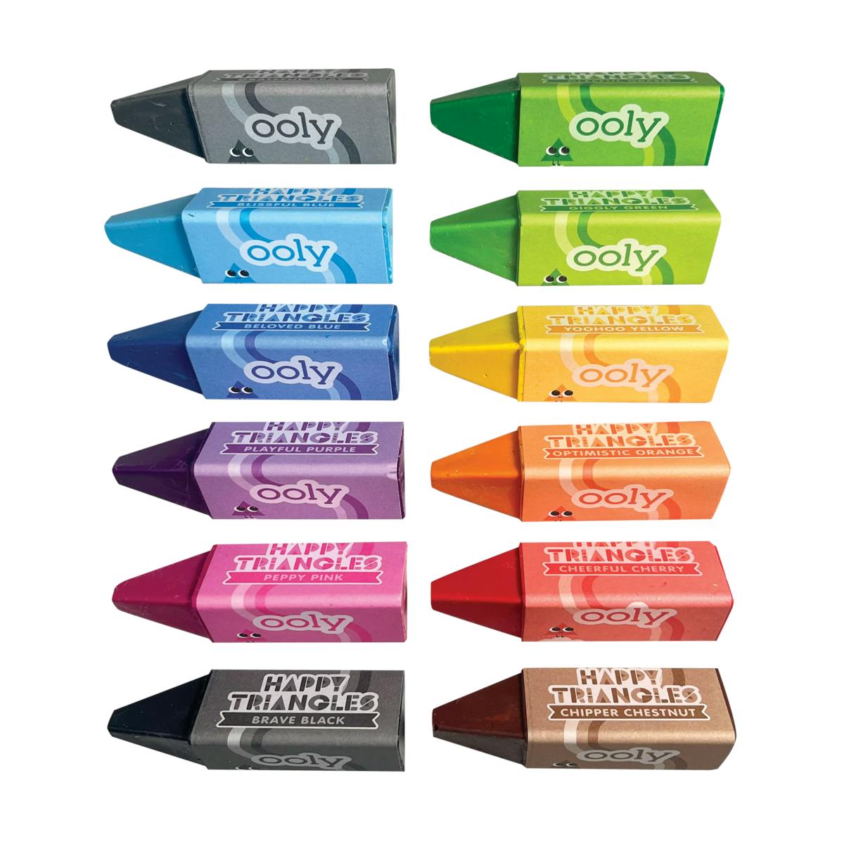 Happy Triangles Jumbo Crayons - Easy Grip - Set of 12