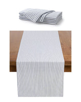 Navy French Ticking Runner & Napkin Bundle