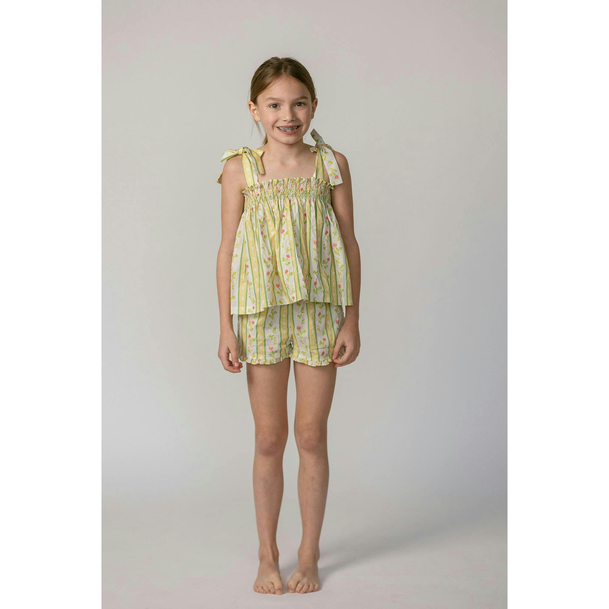 Teatime Set in Vivian Stripe in Daffodil