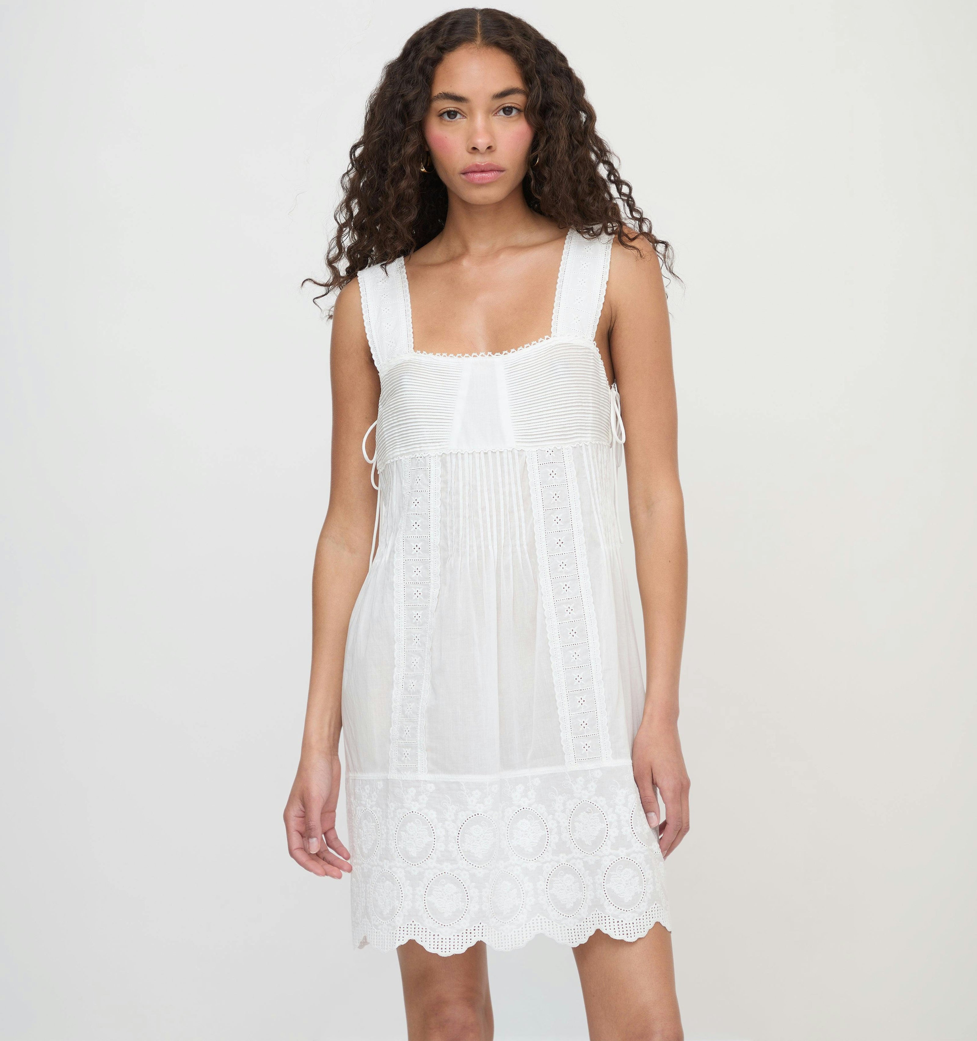The Lux Mini Nightgown - White Washed Voile