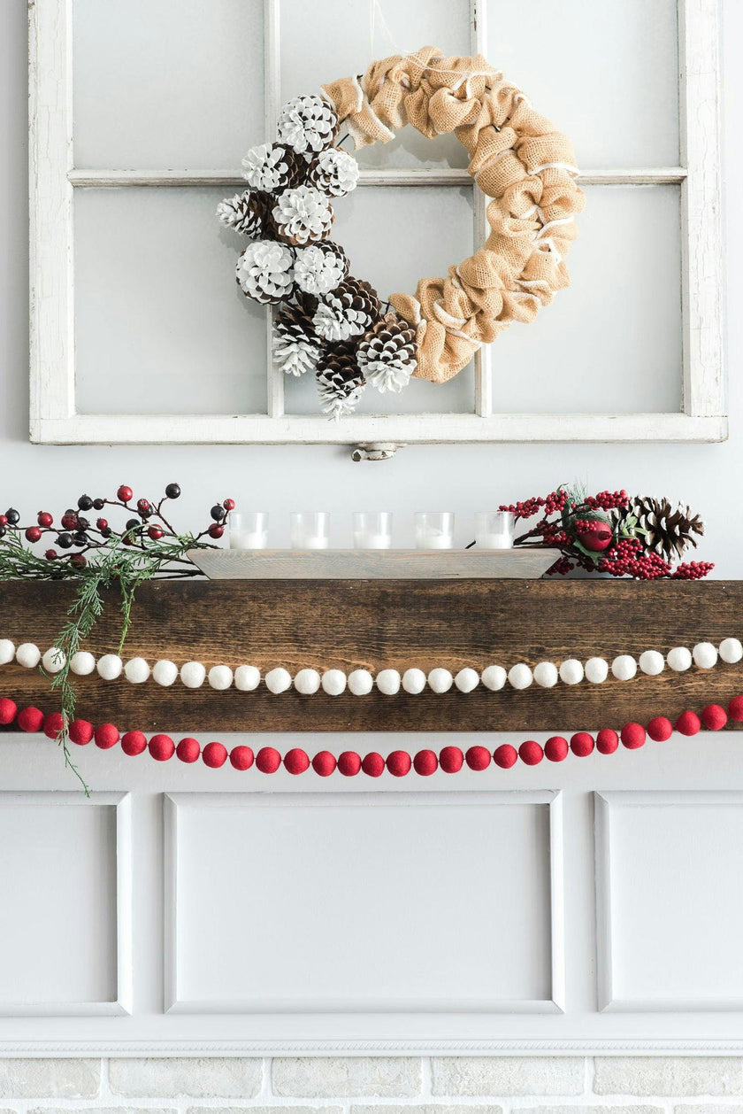 Red Ball Felt Garland