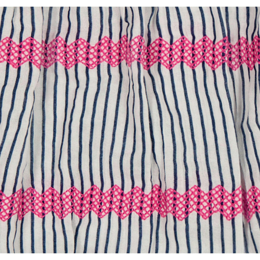 Zoe Baby Romper Marine Stripe Embroidery, Marine Stripe Embroidery