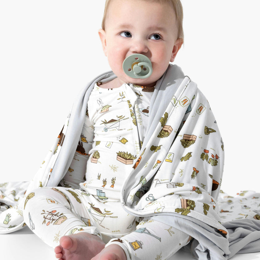 Bunny Garden Bamboo Convertible Footie