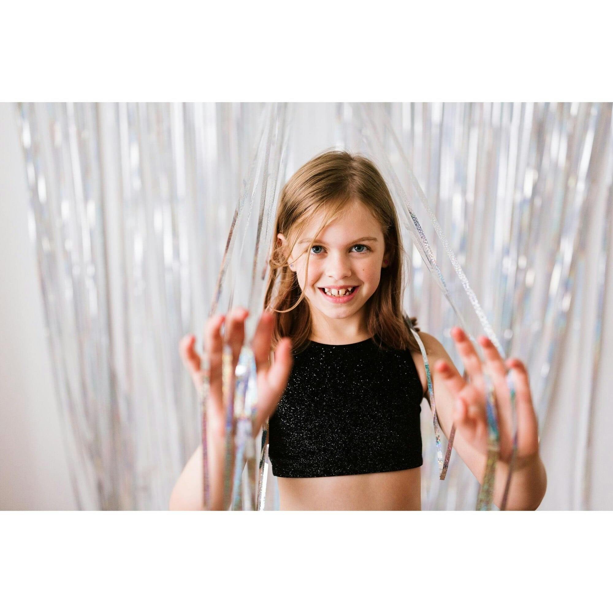 Twinkly Velvet Black Velvet Bra Crop, Black
